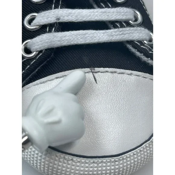New Baby Canvas Star Black Soft Sole Sneakers Sz 3 - Picture 5 of 5